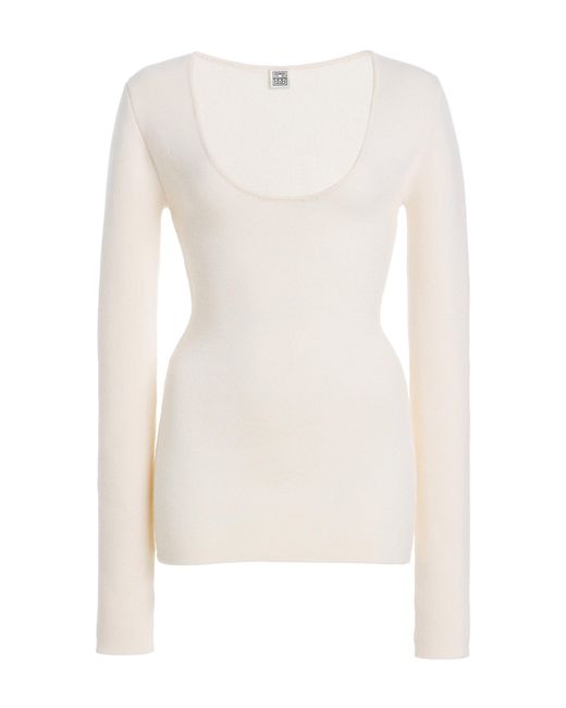 Totême  White Merino Wool-Blend Top