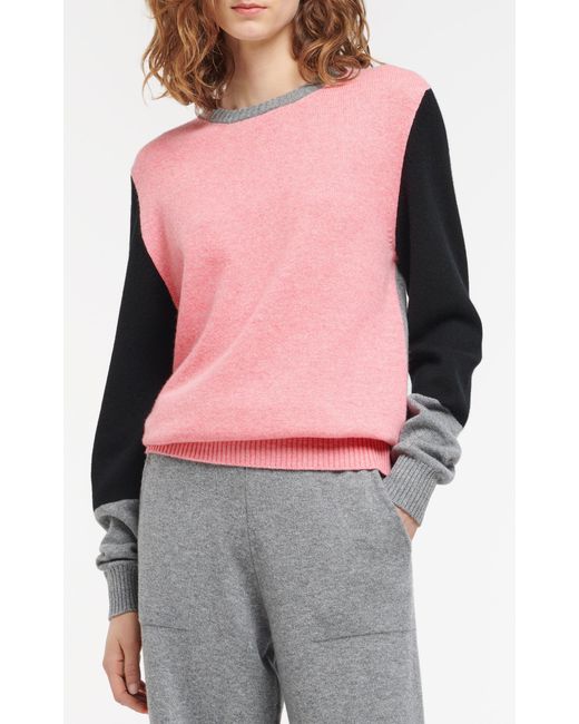 Barrie Pink X Sofia Coppola Color-blocked Cashmere Sweater
