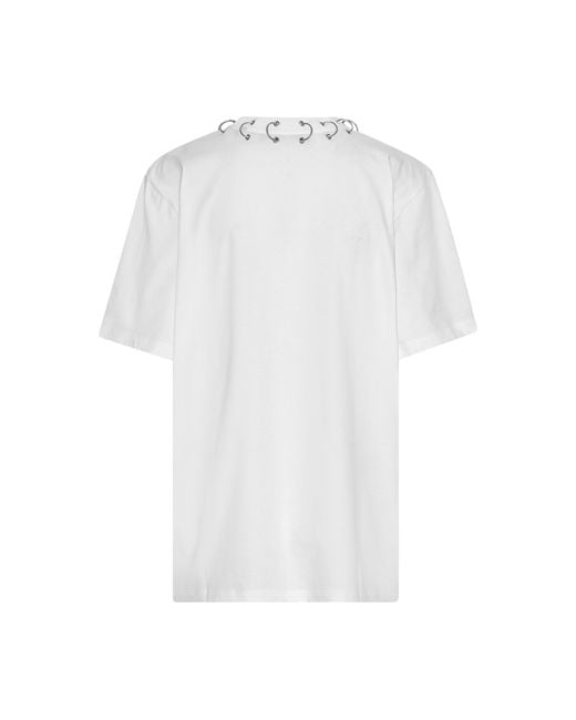 ROTATE BIRGER CHRISTENSEN White Ring-detailed Oversized Cotton Shirt