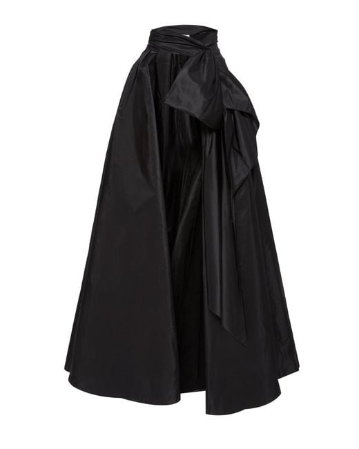 Marchesa Black Detachable Pleated Taffeta Over Skirt W/ Large Bow