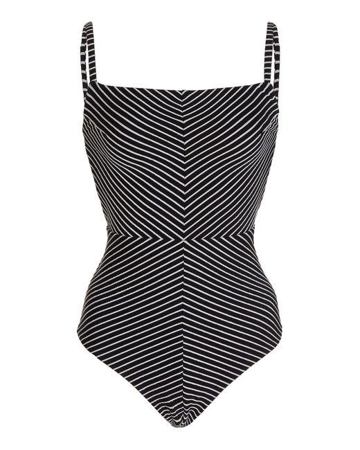 Moré Noir Rayé Striped Square-neck One-piece Swimsuit in Black/White  (Black) | Lyst