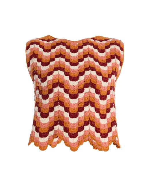 Escvdo Orange Exclusive Rivieria Nieva Cotton Top