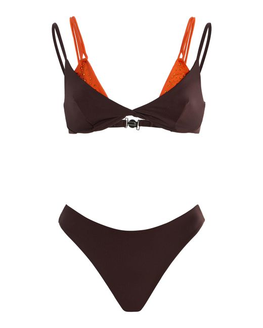 DES_PHEMMES Brown Exclusive La Isla Double Bikini