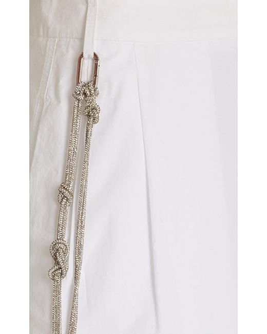 DARKPARK White Phebe Chain-embellished Cotton Wide-leg Pants
