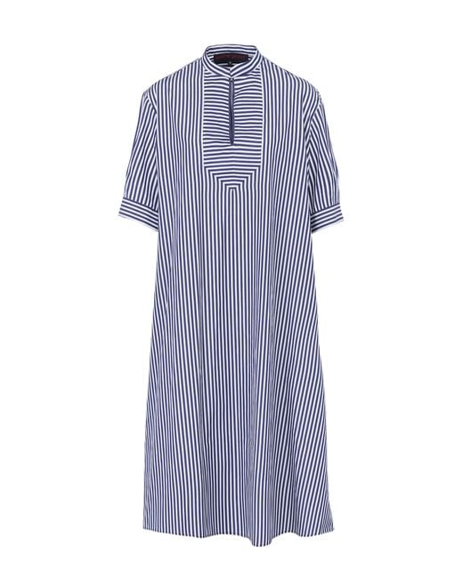 Martin Grant Blue Oversized Striped Cotton Tunic Dress