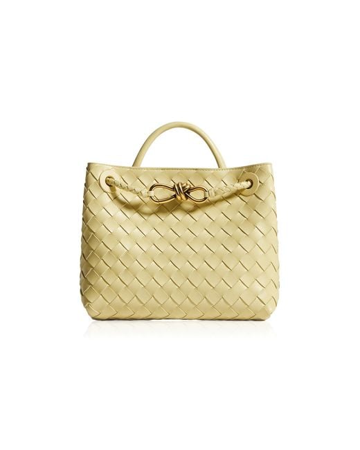 Bottega Veneta Yellow Small Andiamo Intrecciato Leather Bag