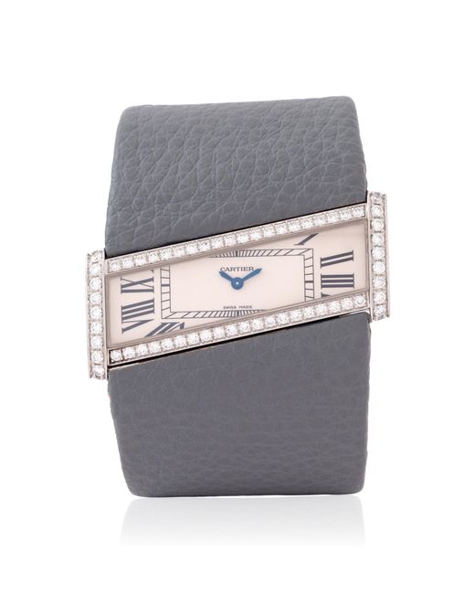Stephanie Windsor Gray Cartier Divan Asymmetrical Vintage Watch