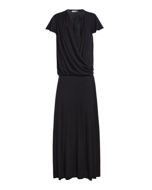 Mel Usine Black Lucia Draped Garden Maxi Dress