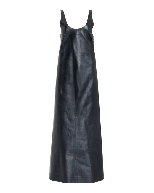 Gabriela Hearst Blue Ellson Leather Maxi Dress