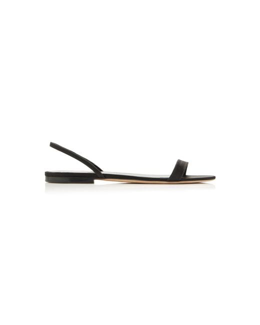 The Row Black Ella Leather Sandals