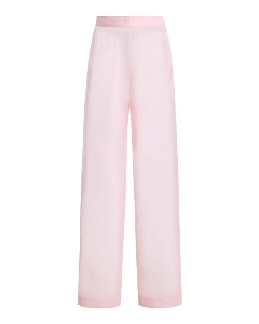 Marlies Grace Pink Exclusive Flora Organza Straight-Leg Pants