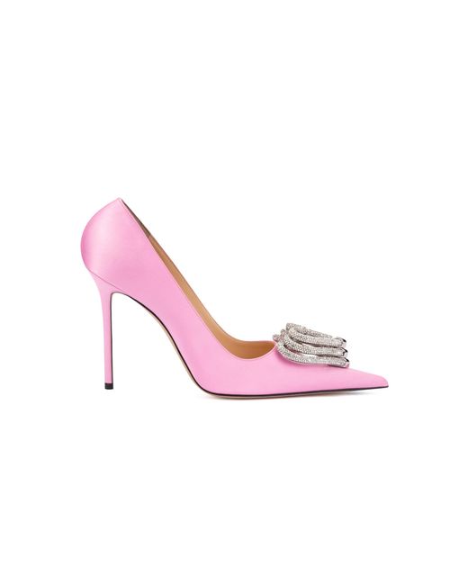 Mach & Mach Pink Triple Heart Satin Pump