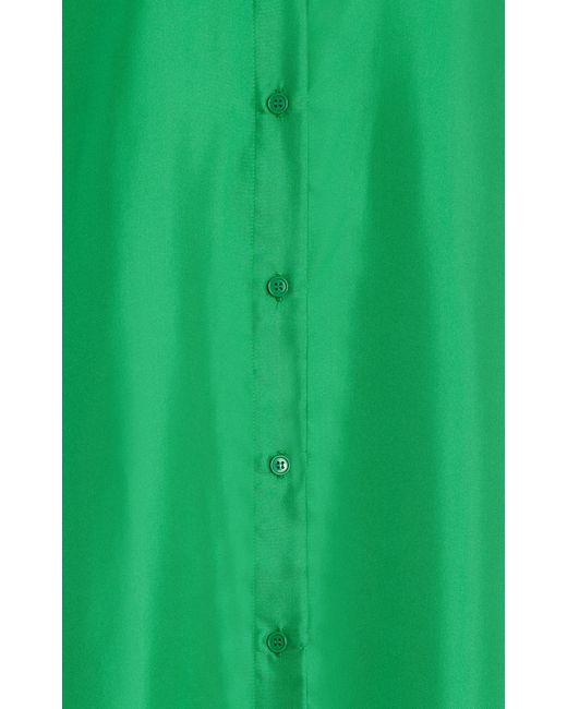 Bondi Born Green Tropea Oversized Silk Shirt