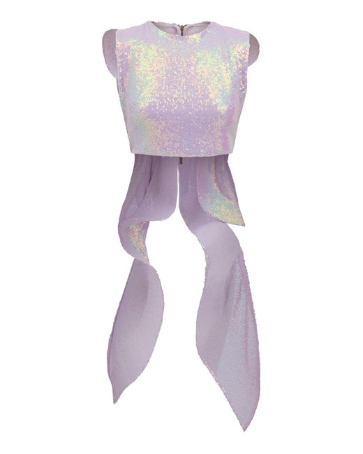 Maticevski Purple Substance Sequined Crop Top