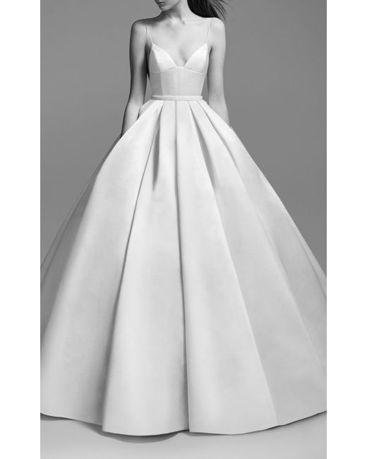 Alex Perry Bride White Suzy Satin Embellished Gown