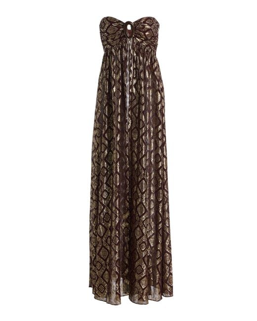 Alexis Brown Izza Strapless Metallic Jacquard Top