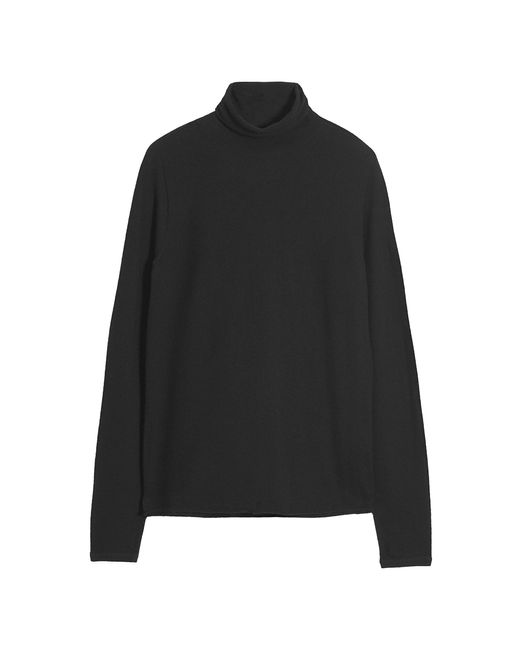 Majestic Filatures Black Cashmere Turtleneck Sweater