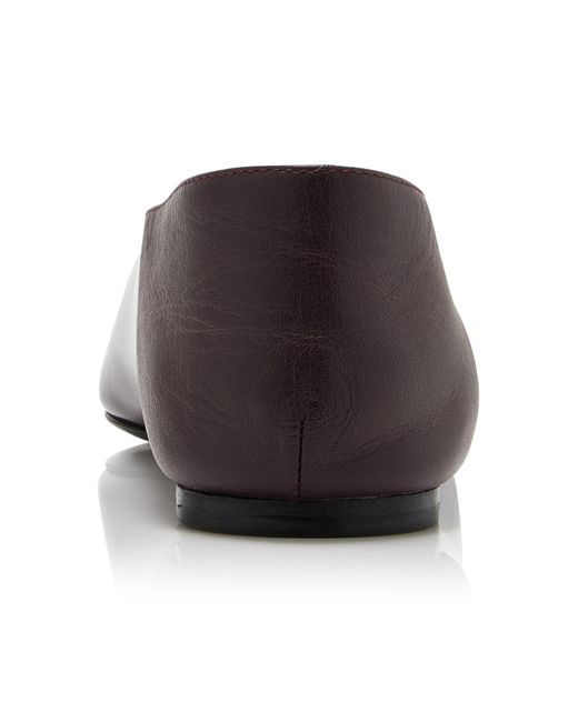 St. Agni Black Collapsable Leather Flats