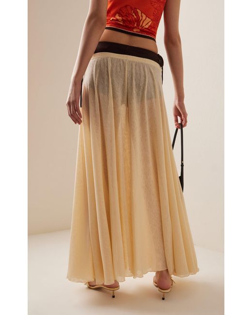 Siedres Natural Exclusive Gran Layered Gauze Maxi Skirt