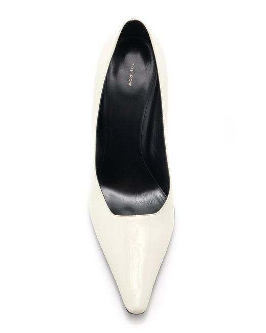 The Row Lana Patent Leather Pumps in White | Lyst