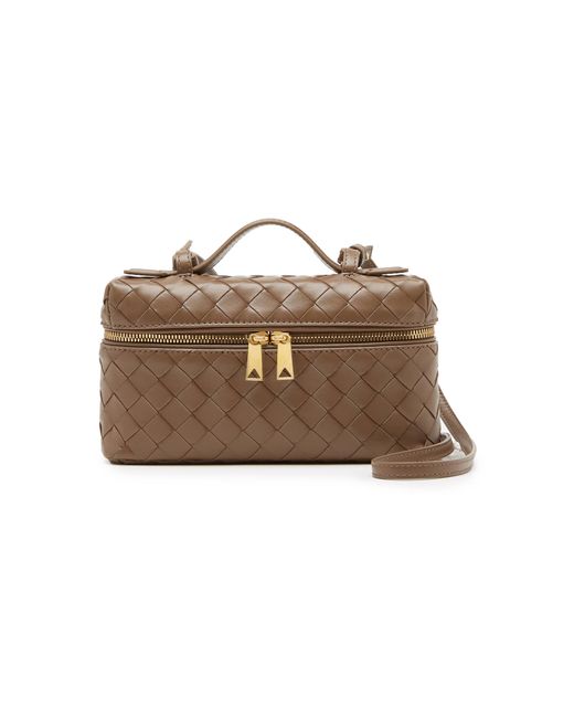 Bottega Veneta Brown Bang Bang Intrecciato Leather Vanity Case