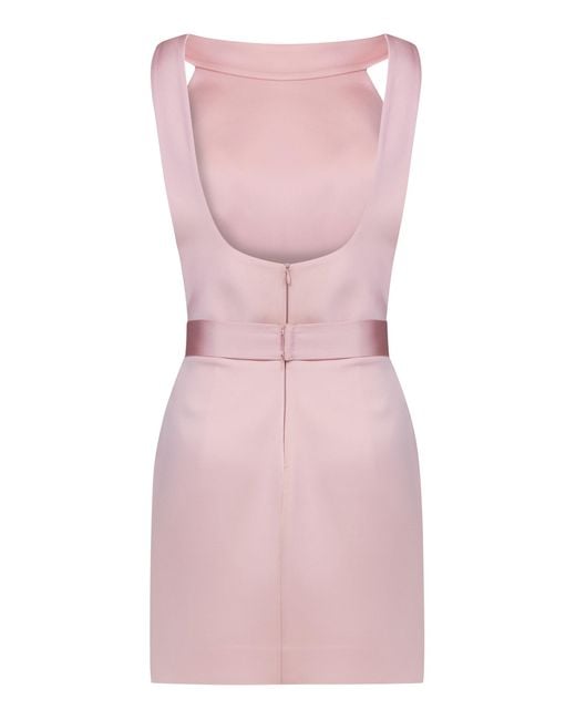 The New Arrivals Ilkyaz Ozel Pink Delphine Bow-Detailed Satin Mini Dress