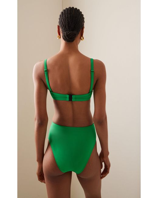 Bondi Born Green Poppy High-waisted Bikini Bottom