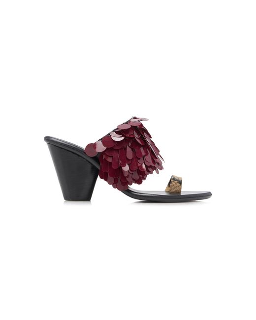 Dries Van Noten Red Cuoio Heeled Sandals