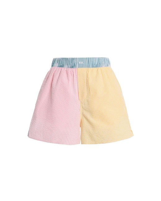 With Nothing Underneath Pink Exclusive The Boxer Seersucker Shorts