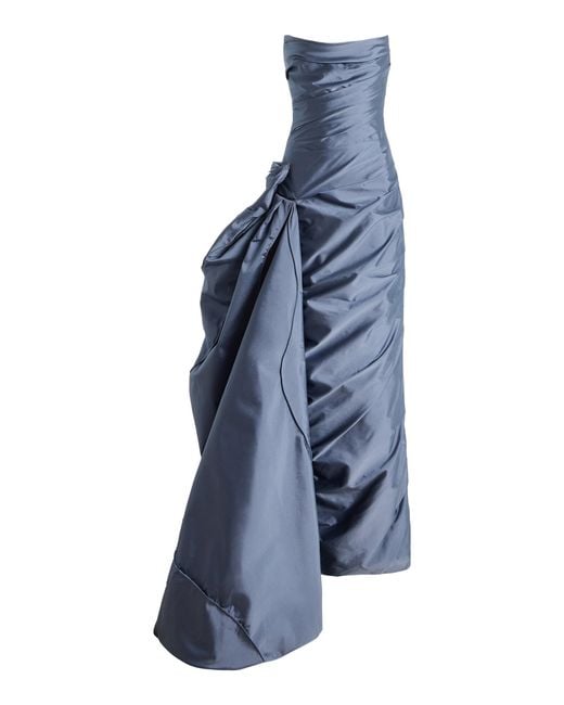 Marmar Halim Blue Exclusive Satin Gown