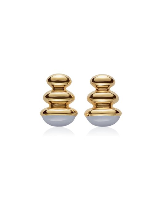 Sauer Metallic 18K Constantin Earring With Chalcedony
