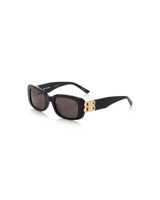 Balenciaga Black Rectangular-frame Acetate Sunglasses
