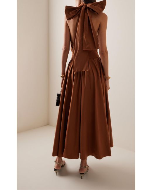 Franchise Brown Exclusive Marilyn Cutout Cotton Poplin Midi Dress