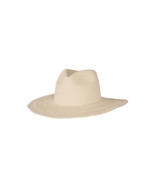 Janessa Leone White Capri Straw Fedora
