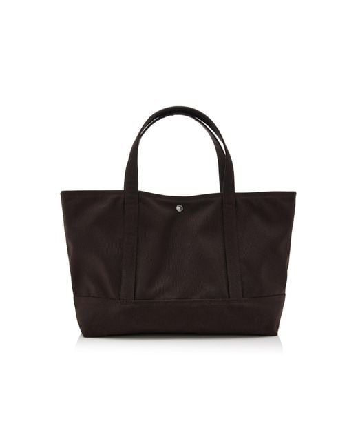 Totême Black Organic Cotton Canvas Beach Tote Bag