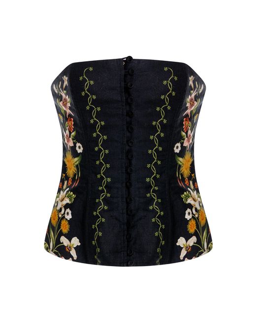 Agua Bendita Black Abelia Tristan Linen Top