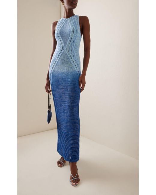 Significant Other Blue Orly Knit Cotton-blend Maxi Dress