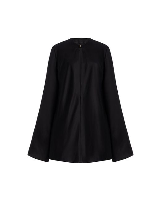 Brandon Maxwell Black The Ella Fluid Twill Mini Dress