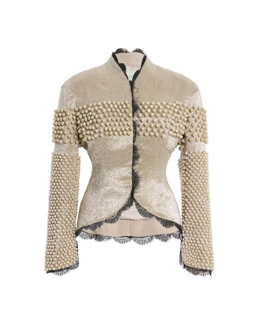 Wiederhoeft Natural Embroidered Tulip Jacket