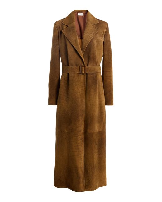 The Row Brown Raisa Suede Coat