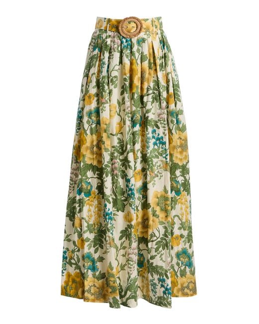 Cara Cara Yellow Greenfield Ruffled Maxi Skirt