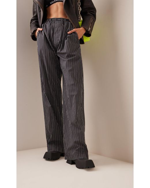 Balenciaga Striped Poplin Lounge Pants Lyst