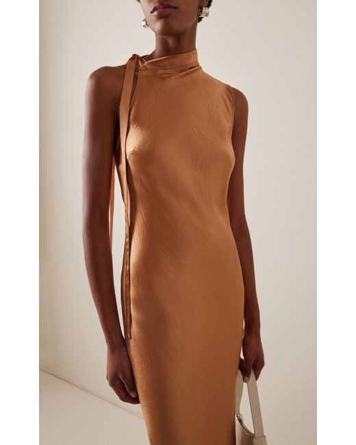 Bondi Born Natural Kobe Satin Maxi Dress