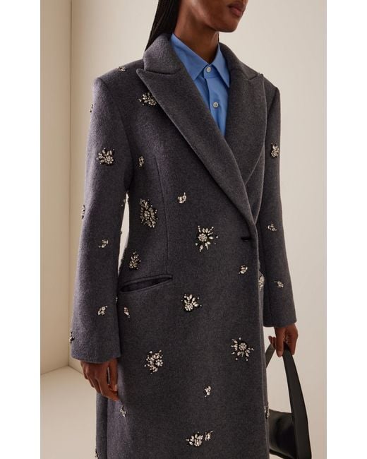 Jonathan Simkhai Blue Gianni Wool Coat
