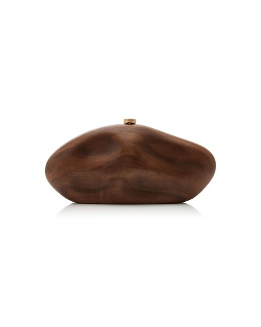 Cult Gaia Brown The Caldera Wood Clutch