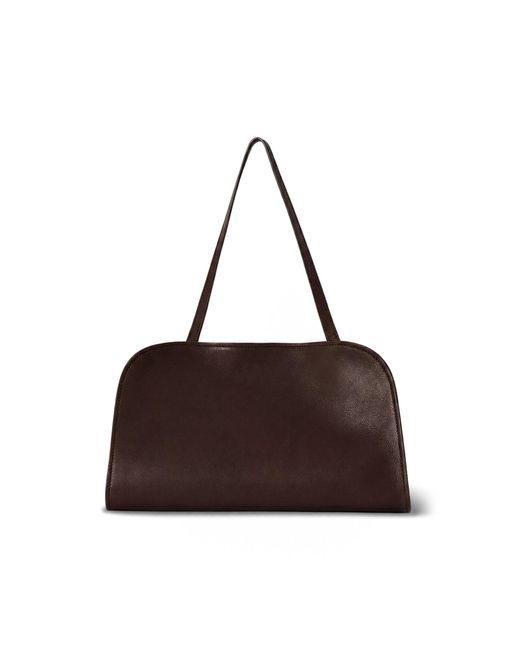 The Row Brown Peggy Leather Clutch