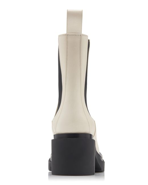 Bottega Veneta White The Lug Leather Ankle Boots