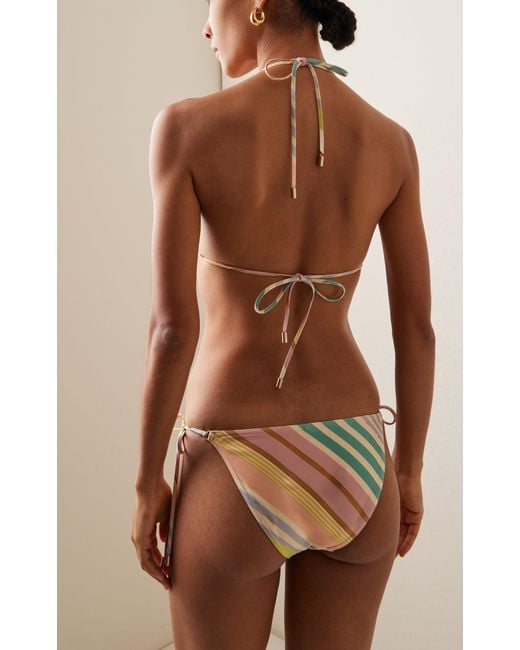 Zimmermann White Halliday Striped Triangle Bikini Set for men