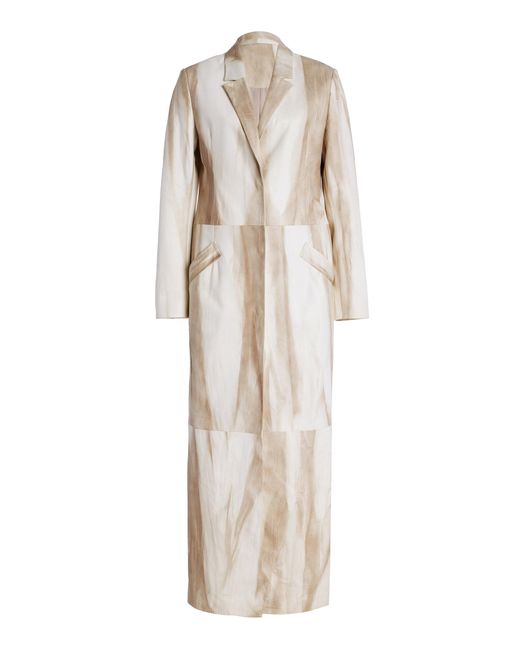 LAPOINTE Natural Marbled Leather Coat