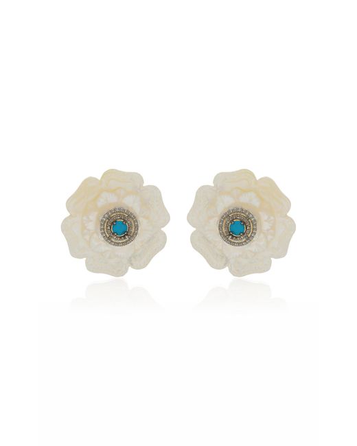 Amrapali White 14K Multi-Stone Earrings